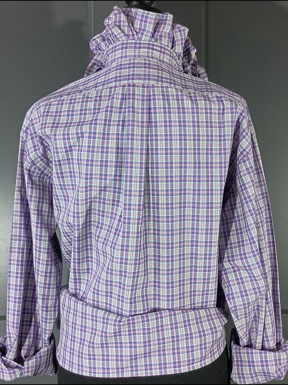 Upcycled Women's Ralph Lauren Ruffled Collar Shirt - Picture 6 of 10